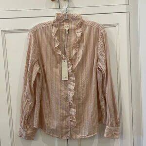 La Vie by Rebecca Taylor Ruffled Stripe Blouse—BEAUTIFUL!! New With Tags! Large